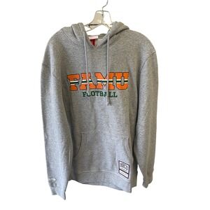Mitchell & Ness FAMU Football Hoodie Gray HBCU Rattlers Graphic Sweatshirt L
